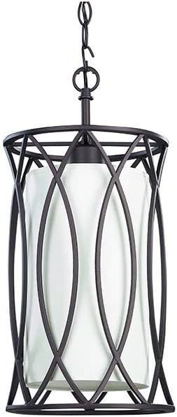 READ Canarm Madison 1-Light Pendant IPL320A01ORB9 Oil-Rubbed Bronze, Fabric Drum - Изображение 1 из 1