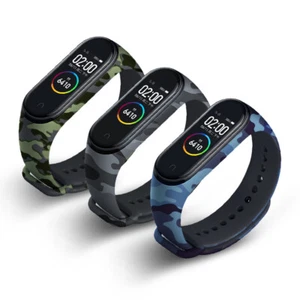 3pcs Tarnfarbe TPU Armband Sport Für Xiaomi Mi Band 3/4 Uhrenarmband↑ ⊿ - Picture 1 of 10