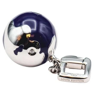 Louis Vuitton Diamond Enamel 18k White Gold Globe Charm Pendant - Picture 1 of 9