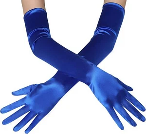 Womens Satin Evening Gloves 21'' Long Party Dance Elbow Length Opera Gloves US - Picture 1 of 31