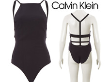 CALVIN KLEIN  Black High Neck One Piece Swimsuit Size XS UK 6 BNWT
