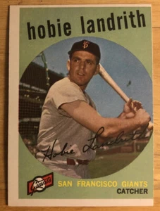 1959 Topps Hobie Landrith Baseball Card 422 Giants Catcher Mid-Grade Sharp Edges - Picture 1 of 6