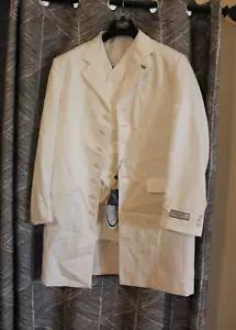 Men's 3 Piece White Suit Long Jacket Denzel Collection Jacket 42R Pants 36 - Picture 1 of 6