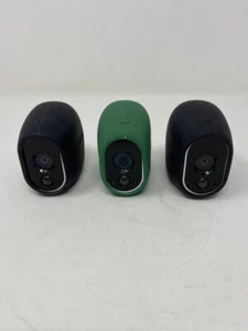 Arlo VMC3030 Indoor Outdoor Security Camera White With Elastic Covers Used Set 3 - Picture 1 of 4