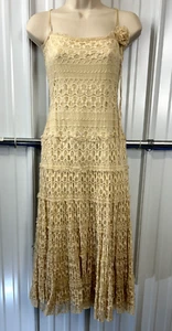 Max Studio Ivory Lace Tiered Dress Size L Cottagecore Western boho - Picture 1 of 11