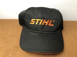 STIHL Outfitters Apparel Black/Orange Logo Officially Licensed Adj Hat Cap - Picture 1 of 6