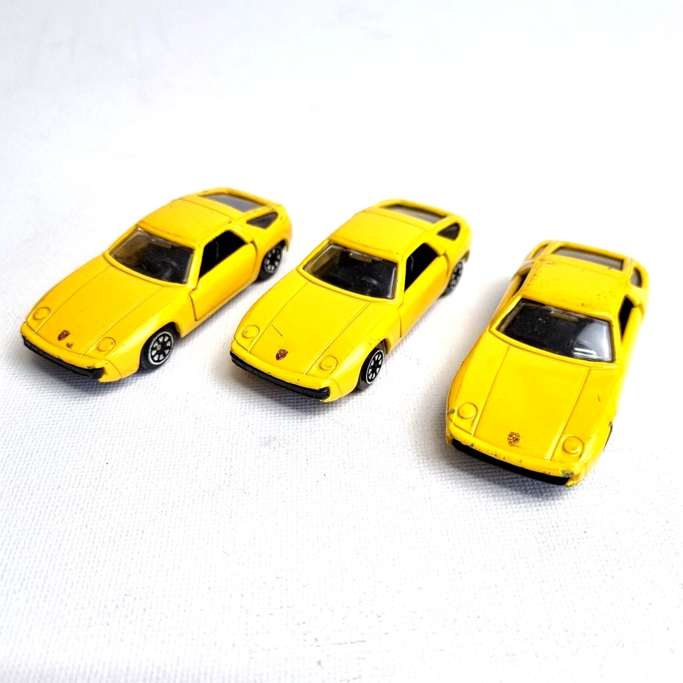 welly porsche No110 YELLOW DIECAST X3 CARS LOT FREE POST - Image 1 of 4
