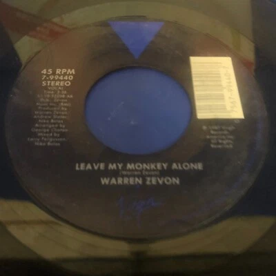Warren Zevon – Leave My Monkey Alone -  7" VINYL 45 RPM - Image 1 of 3