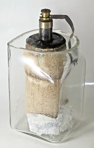 Antica Pile Leclanché Con Vaso IN Vetro Zinco Vaso Porose E Carbone - Imagen 1 de 7