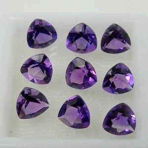 6mm Trillion Natural Amethyst Loose Gemstone Bright Deep Purple Jewelry Making - Picture 1 of 13