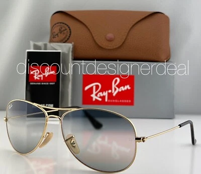 Ray-Ban RB3362 Cockpit Sunglasses 001/GF Gold Metal Frame Blue Gradient Lens 59 - Image 1 of 4