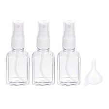 30ml 35x50mm Klar Reiseflaschen Set, 3in1 Set Sprühflasche mit Trichter