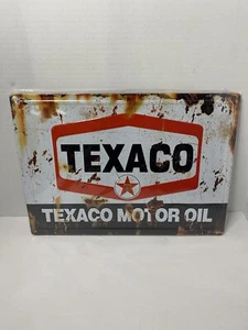 Texaco Motor Oil Nostalgic Tin Sign 12"x17" - Picture 1 of 2