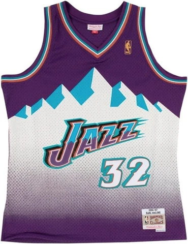 Karl Malone Mitchell & Ness Utah Jazz 1996-1997 HWC Swingman Sewn Jersey Mens M Cover