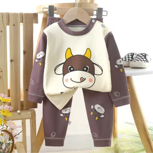 Cartoon Dinosaur Cotton lightweight comfy long sleeve set cloth for 3Y to 8Y old - Picture 1 of 43