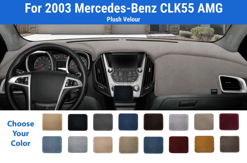 Cubierta de alfombrilla de tablero para Mercedes-Benz CLK55 AMG 2003 (velour de felpa) Foto 1 de 4