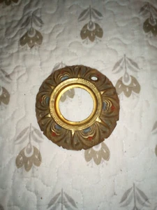 antique ceiling/wall pull chain base/dated 1922/ex cond/brass - Picture 1 of 4