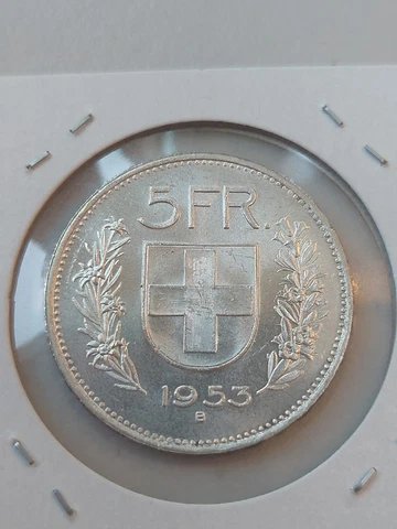 Swiss 1953 5 Francs Unc Cover