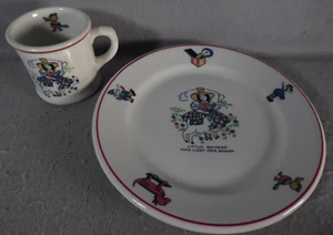 Shenango Porzellan Kinder Teller & Tasse Little Bo Peep Has Lost Her Sheep Vintage - Bild 1 von 8