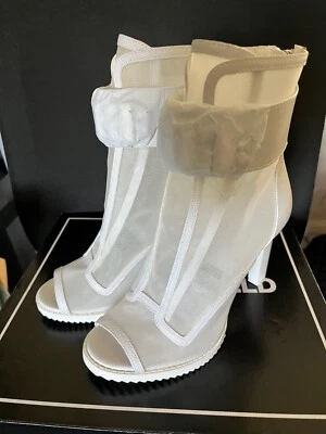 Karl Lagerfeld Paris Blayze Peep Toe Bootie Clear Bright White Sz 7 / 7.5 NIB - Image 1 of 4