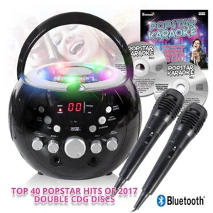 CDG Ghettoblaster tragbare Karaoke Maschine mit Bluetooth, 2017 CD & & Blinklichter - Bild 1 von 10