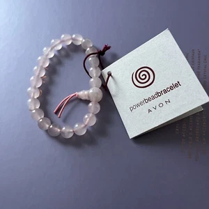 Vintage 2000 Avon Power Bead Bracelet - Rose Quartz - Picture 1 of 2