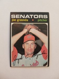 JOE GRZENDA 1971 TOPPS BASEBALL CARD #518 WASHINGTON SENATORS