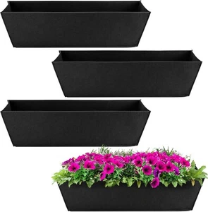 Non Woven Fabric Plant Window Box Liners 4 Pcs 24 Inch Rectangular Planter Baske - Picture 1 of 7
