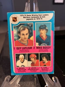 1978-79 Game Winning Goal Leaders 1979 O-Pee-Chee #7 - Lafleur,Bossy,Trottier - Picture 1 of 2