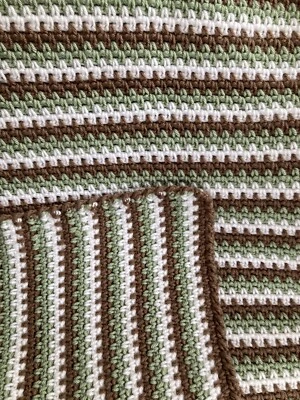 NUEVA MANTA AFGANA HECHA A MANO ganchillo tiro aprox 53x39 marrón blanco verde Foto 1 de 4