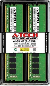 High-Speed 64GB DDR4 2666MHz Dual Rank RAM Kit for Enhanced Desktop Performance - Picture 1 of 9