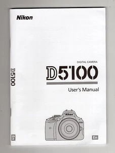 Cámara Nikon D5100 DSLR Manual de instrucciones genuino / Guía del usuario en inglés - Imagen 1 de 6
