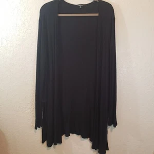 Ambiance Damen lange offene Strickjacke Größe 1X schwarz - Bild 1 von 8