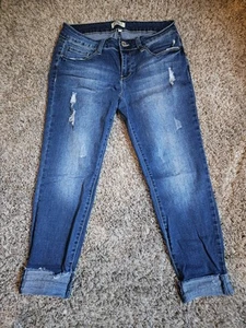 YMI Denim blaue Damenjeans Junior Capeis mit Bündchen Größe 11 gebraucht, in einwandfreiem Zustand Stil P716580 - Bild 1 von 8
