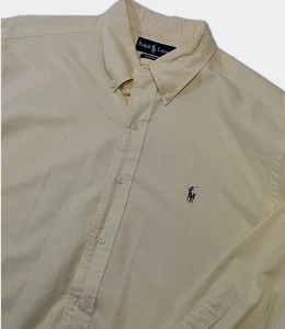 Ralph Lauren Men's Classic Fit Long Sleeve Button Down Shirt Yellow XL Cotton - Picture 1 of 9