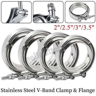 CICMOD 2"/2.5"/3"/3.5" V-BAND CLAMP FLANGES COMPLETE STAINLESS STEEL EXHAUST TURBO HOSE
