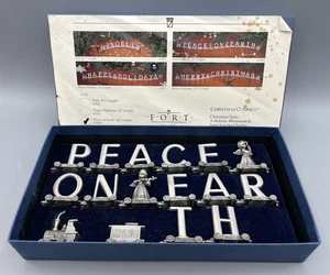 VTG Fort Genuine Pewter Peace On Earth Train Set Christmas 16 Piece USA  RARE - Picture 1 of 9