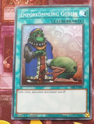 Yu-Gi-Oh! Emporkömmling Goblin Super Rare 1. Auflage Sleeve & TOPLOADER NM - Bild 1 von 4