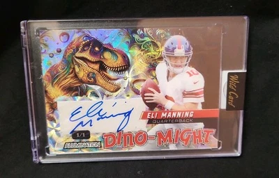 2024 Wild Card Dino-Might Eli Manning T-Rex Prizm  Auto 1/1  - Image 1 of 2