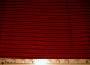 DEBBIE MUMM Fabric - Two Tone Red Stripe - 33" REMNANT - Picture 1 of 2