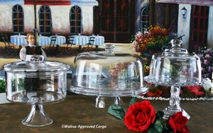 TRÍO DE SOPORTE DE POSTRE PEDESTAL CON TAPA DE VIDRIO - ¡CLARAMENTE UNA BUENA OPCIÓN PARA POSTRES! - Imagen 1 de 12