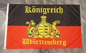 Fahne Flagge Königreich Württemberg mit Schrift - 90 x 150 cm - Bild 1 von 2