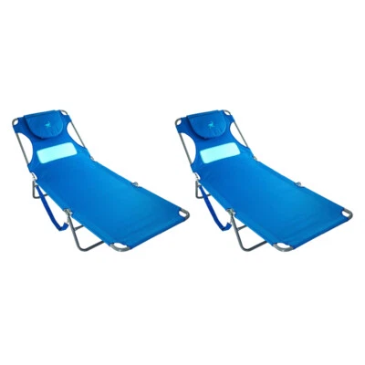 Ostrich Comfort Lounger Face Down Sunbathing Chaise Lounge Beach Chair, (2 Pack) - Image 1 of 4