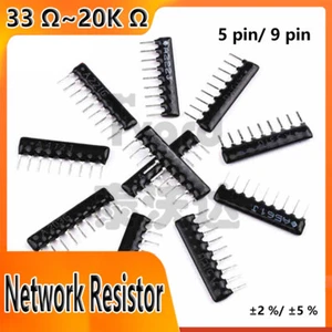 Network Resistor SIL Commoned Resistors 5p/ 9p Package Multi - 33Ω 100Ω~ 20KΩ - Picture 1 of 21