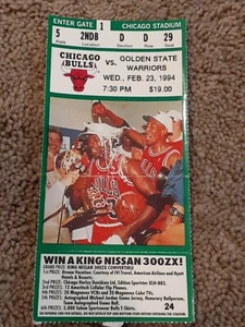 1994 MICHAEL JORDAN Chicago Bulls game stub ticket tickets aisle 5gate 1 - Picture 1 of 4