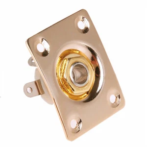 NEW Output Plate + Jack femelle CARREE gold - guitare Les Paul, SG etc... - Picture 1 of 6