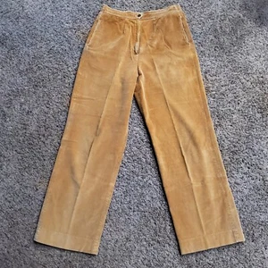 VTG Women's Thick Corduroy Pants 70s 80s 30" Elastic Waist Sears Camel Sz 14 - Picture 1 of 9
