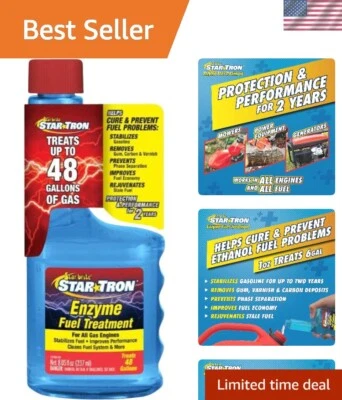 All-in-One Gas Additive: Star Tron Enzyme Fuel Treatment, 8 Fl Oz - Made in USA - Image 1 of 4