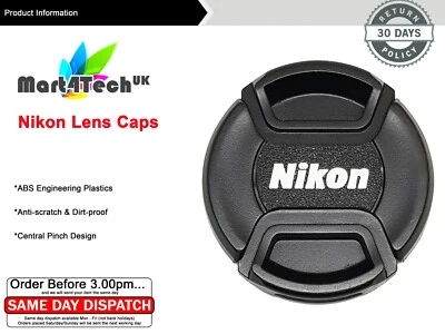 Camera Front Lens Cap Cover 52mm 58mm 62mm For Nikon as LC52 58 62 UK seller - Image 1 of 4