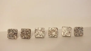 Lot Of 6 Granite Stone/marble style Squared Cabinet Drawer Pulls - Picture 1 of 5